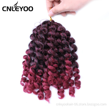 Mixed Red Wand Curl Crochet Hair 8 Inch Jamaica Bounce Crochet Braids For Women